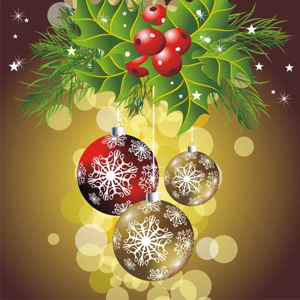 Elegant christmas background with balls — Stock Vector