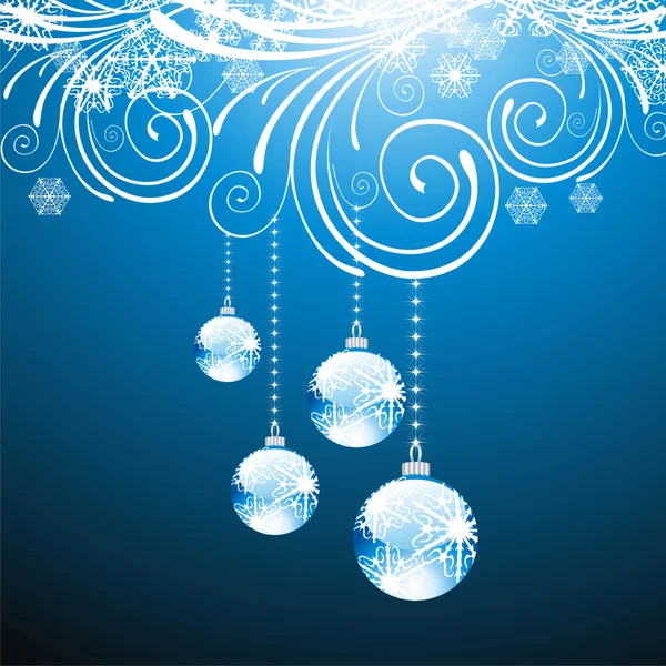 Elegant jul bakgrund med bollar — Stock vektor