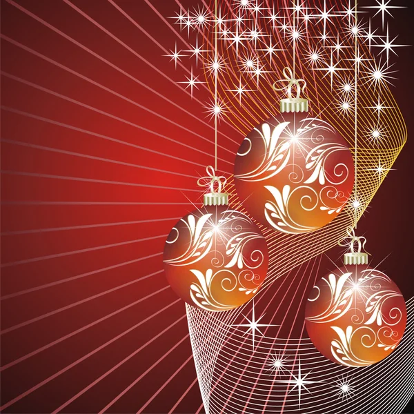 Элегантный рождественский фон с шариками — стоковый вектор