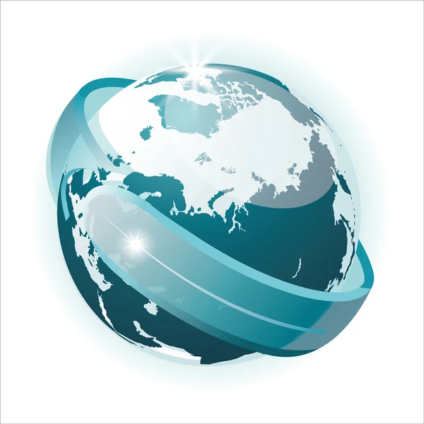 Globus und Detailkarte der Welt. — Stockvektor