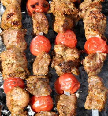 Shashlik on fire clipart