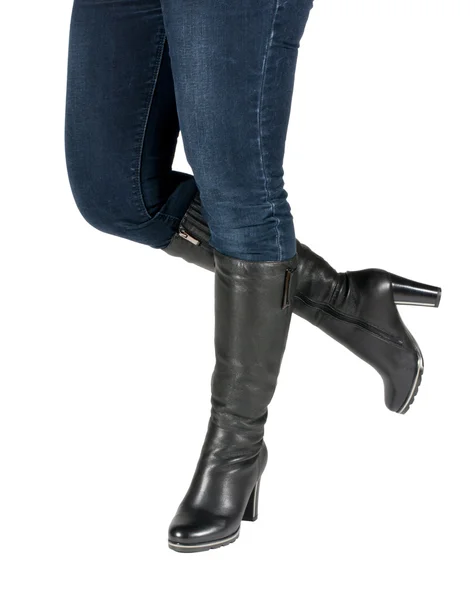 Pernas femininas bonitas em botas — Fotografia de Stock