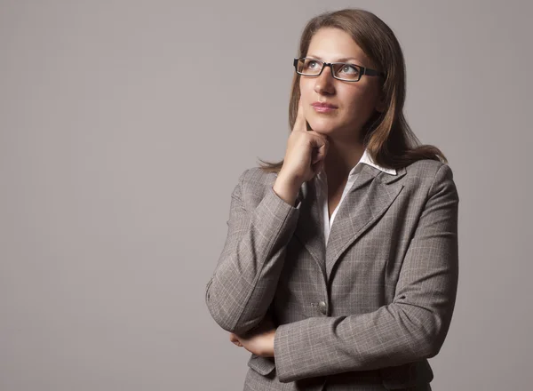 Portrait of young business woman in the glasses — Stock Photo, Image