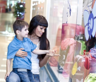 Family in universal store clipart