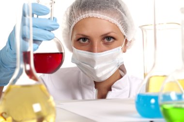 Scientist working in the laboratory clipart