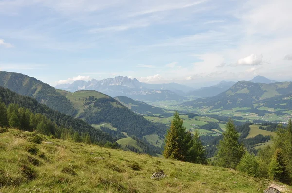 Blick über die grünen Alpen — Stockfoto