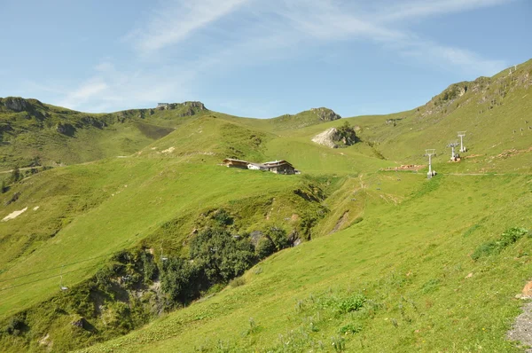 Zielone łąki alpejskie — Zdjęcie stockowe