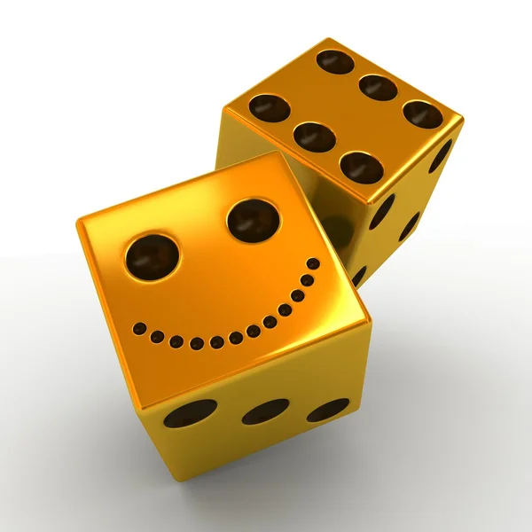Golden dice — Stock Photo, Image