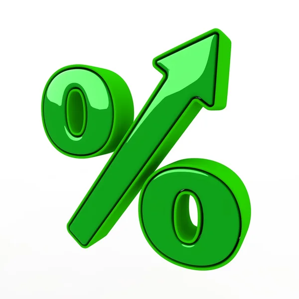 Zielony znak procent — Zdjęcie stockowe