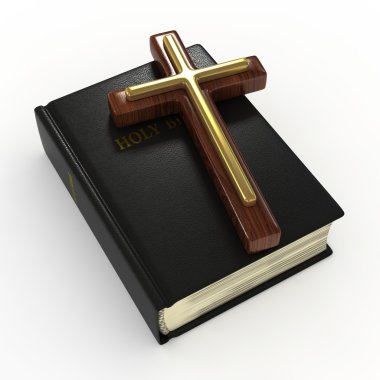 Bible and a Cross clipart