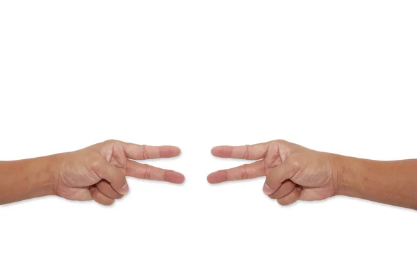 Asiatisk mänsklig hand differrent siffror isolerade vit bakgrund — Stockfoto