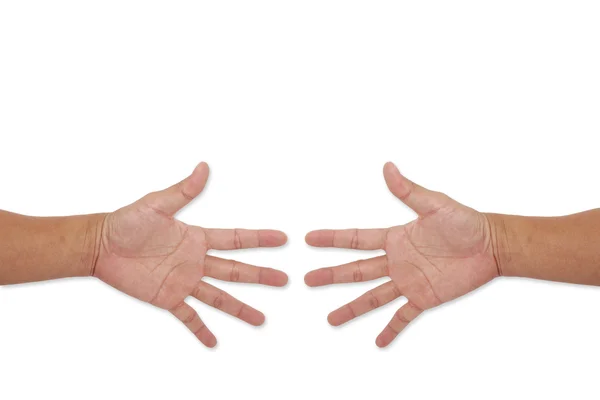 Asiático humano mano diferentes figuras aislado blanco fondo — Foto de Stock