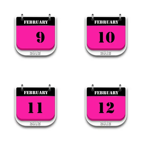 2012 február naptár — Stock Fotó