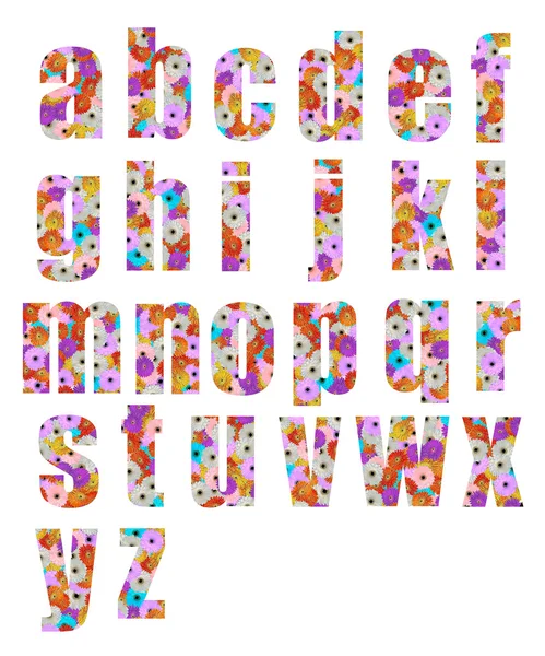 Цветочный шрифт от a до z — стоковое фото