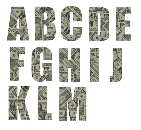 Minden betűtípus, bankjegy csempe — Stock Fotó