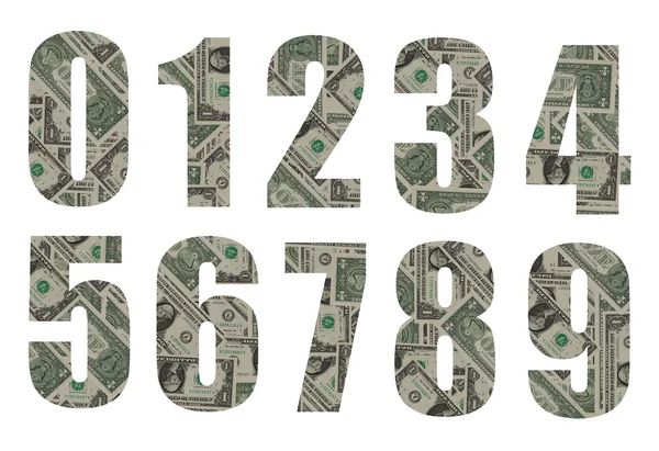 Alle lettertype gemaakt van bankbiljetten tegels — Stockfoto