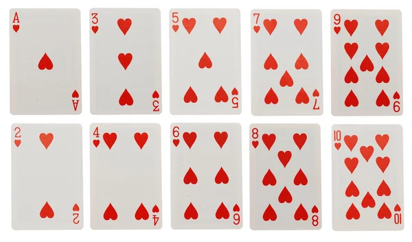 Jogo de cartas isolado no fundo branco — Fotografia de Stock