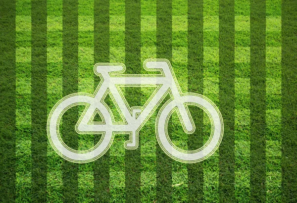 잔디 필드에서 자전거 — 스톡 사진