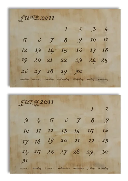Calendario en papel viejo — Foto de Stock