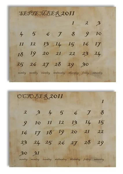 Ημερολόγιο στο παλιό χαρτί — Φωτογραφία Αρχείου
