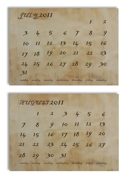 Kalender auf altem Papier — Stockfoto
