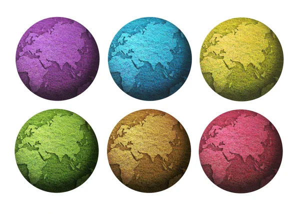 stock image Six colorful globe