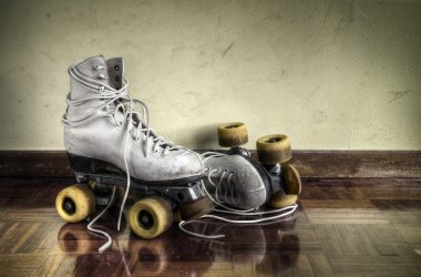 Vintage roller skates clipart