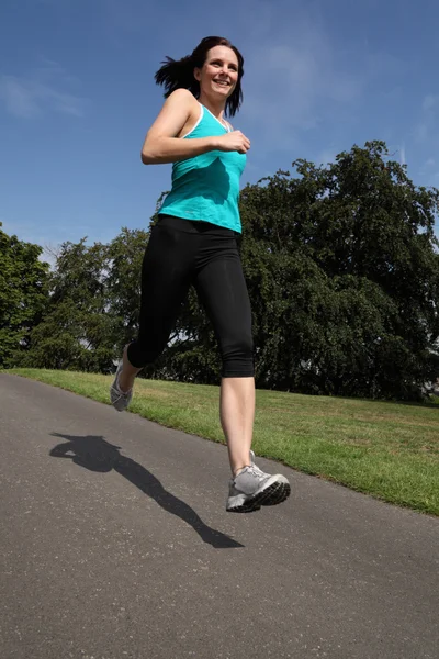 Summer exercise running outdoors for young woman — Stock Photo, Image