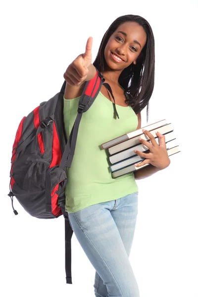 Éxito educativo Chica adolescente afroamericana Imagen de stock