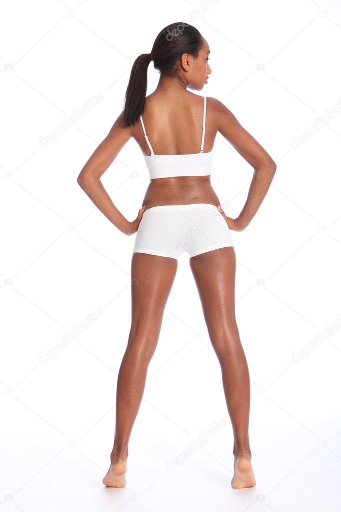 Fit healthy body of young african american woman