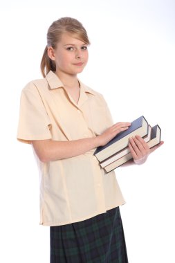 Study time for high school teenage student girl clipart