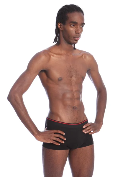 Sexy fit torso healthy body of young African man — Stock Photo, Image