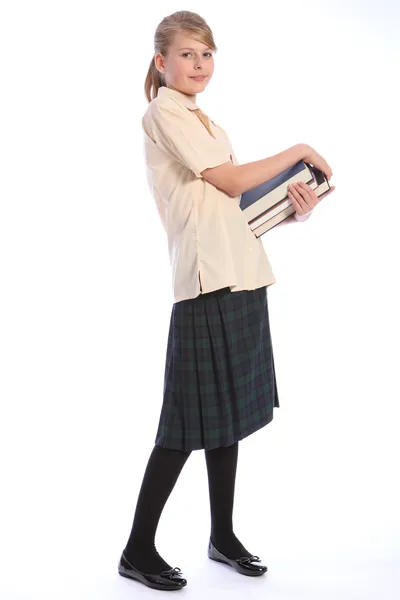 Time to learn for pretty high school student girl — Stock Photo, Image