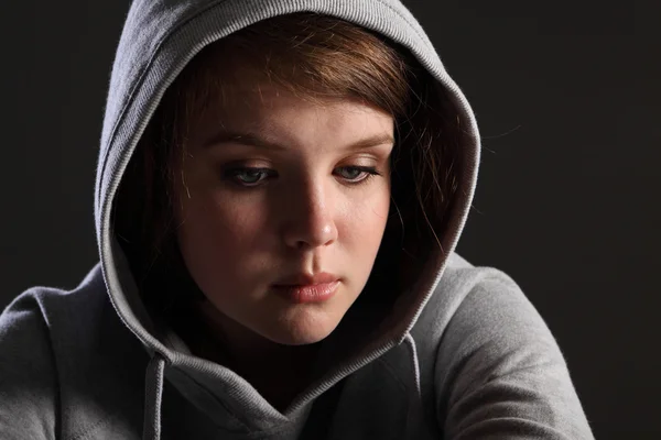 Στρες και κατάθλιψη για το θλιβερό έφηβος κορίτσι Εικόνα Αρχείου