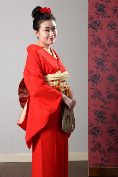 Kimono tradisional Jepang pada wanita asia cantik — Stok Foto