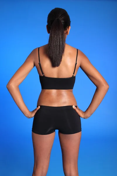 Espalda y torso afroamericano mujeres caben cuerpo — Foto de Stock