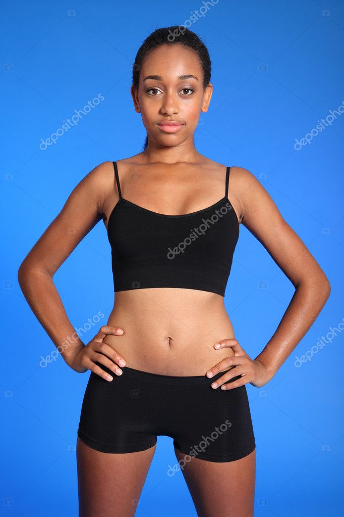 Beautiful Teenage Black Athlete Sports Underwear Stock Image
