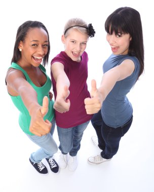 Student success for ethnic teenage girl friends clipart