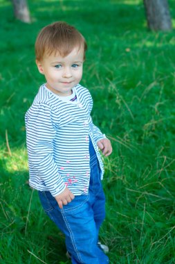 Smiling baby at the park