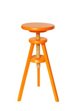 Orange Wood Stool clipart