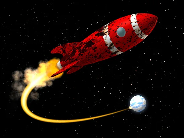 Космическая ракета с Земли Стоковое Изображение
