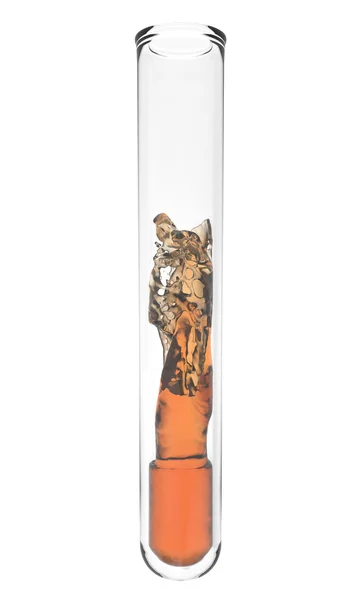 Test tube with abstract orange liquid — Stock Photo, Image