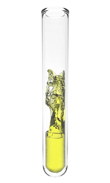 Test tube with yellow liquid inside — Stock Photo, Image