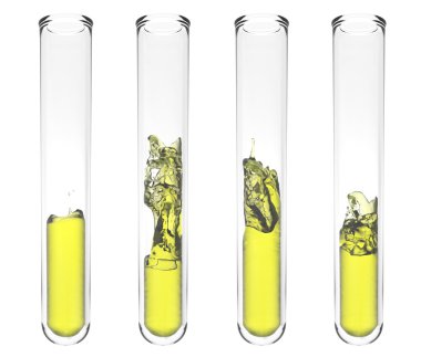 Test tube with wavy yellow liquid inside clipart