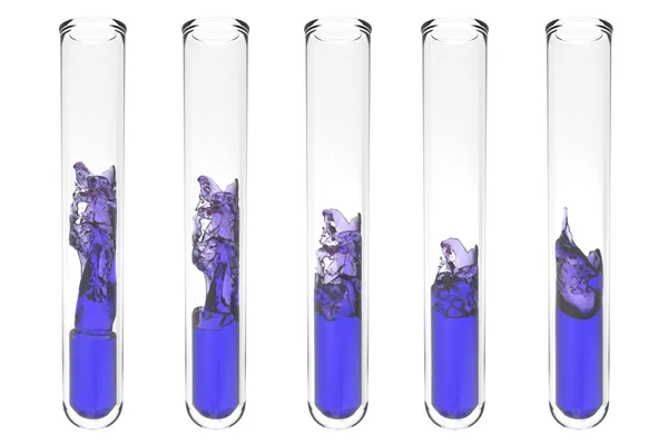 Tubo de ensayo con líquido púrpura ondulado en el interior —  Fotos de Stock