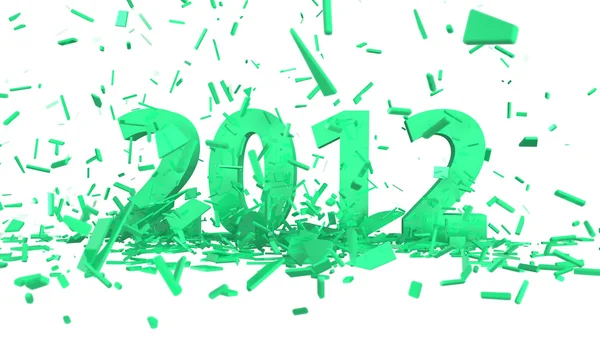 Date verte 2012 avec confettis abstraits — Photo