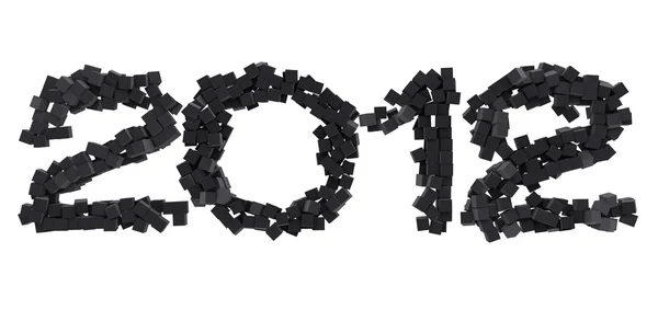 Datum 2012 geschrieben mit kleinen schwarzen Würfeln — Stockfoto