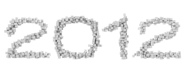 Date 2012 written with white cubes Royalty Free Stock Photos