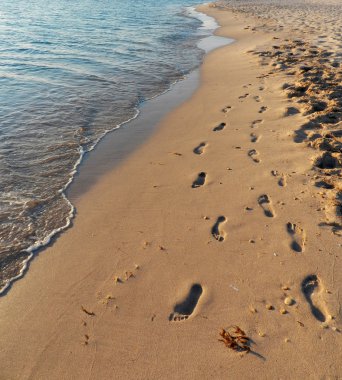 Footprints in the sand clipart