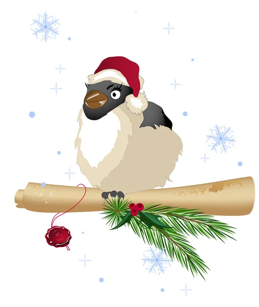 Vánoční ptáček — Stockový vektor
